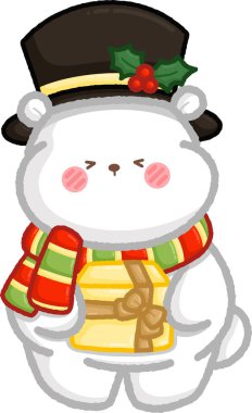 Kutup ayısı temalı bir el çizimi vektörü