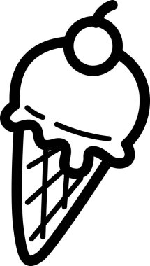 Siyah ve beyaz renkli bir dondurmanın vektörü