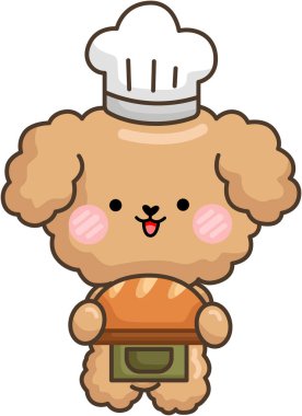 Ekmek pişiren sevimli bir kanişin vektörü