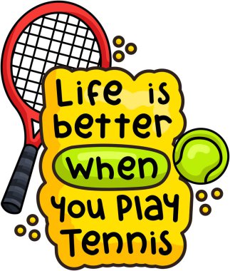 Çizgi film Raket ve Topla Motivasyonel Tenis Alıntısı