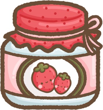 Çilek reçeli kavanozunun vektörü