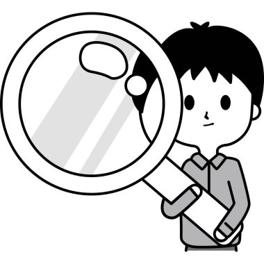 Büyüteci olan bir adamın vektörü.