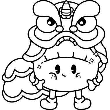 Bir aslan dansının ve böreğinin vektörü