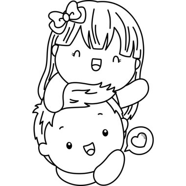 Siyah-beyaz renkli sevgililer günü çifti vektörü