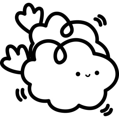 Siyah ve beyaz renkli şirin bir tempura vektörü