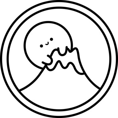 Fuji Dağı 'nın şirin bir vektörü