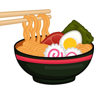 Çubuklu ramen vektörü