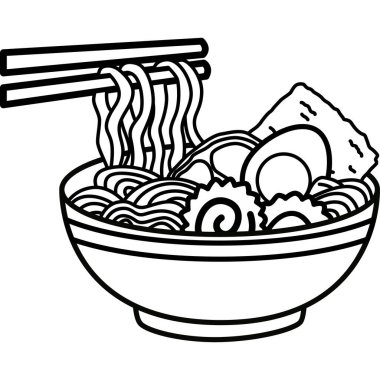 Çubuklu ramen vektörü