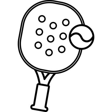 Siyah ve beyaz renkli padel sporlarının bir vektörü