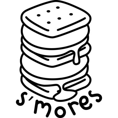 Siyah ve beyaz renkli lezzetli smore 'ların vektörü.