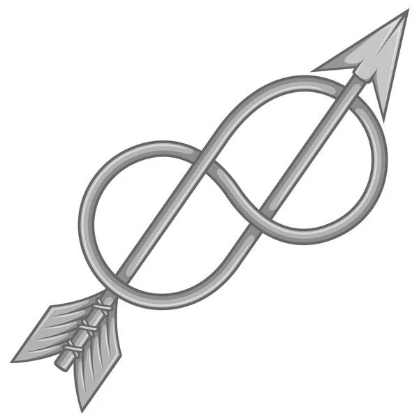Projeto Vetorial Seta Curva Forma Símbolo Infinito Ilustração Seta Atada — Vetor de Stock