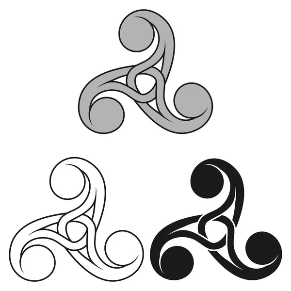 Keltische Triskele Symbool Vector Ontwerp Geknoopt Het Centrum — Stockvector