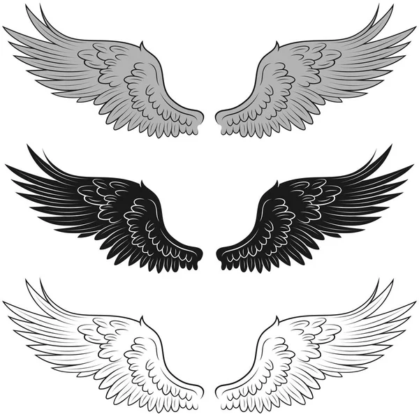 Vector Design Angel Wings Bird Wings Decoration — Stock Vector