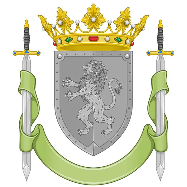 Projeto Vetorial Escudo Heráldico Idade Média Escudo Nobre Monarquia Europeia —  Vetores de Stock