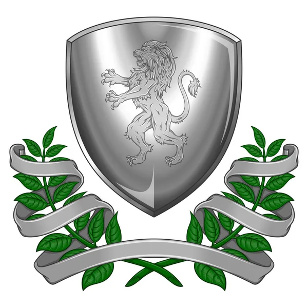 Diseño Vectorial Del Escudo Heráldico Edad Media Escudo Noble Monarquía — Archivo Imágenes Vectoriales