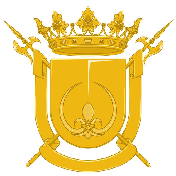 Middle Ages Heraldic Shield Vector Design Coat Arms Fleur Lis — Archivo Imágenes Vectoriales