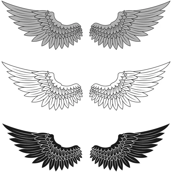 Vektorový Design Andělských Křídel Ptačí Křídla Pro Dekoraci — Stockový vektor