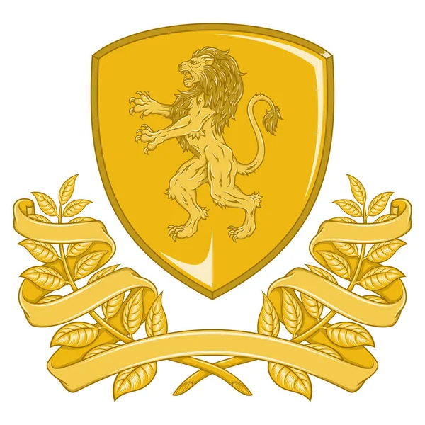 Vector Design Heraldic Shield Middle Ages Noble Shield European Monarchy — Stock Vector