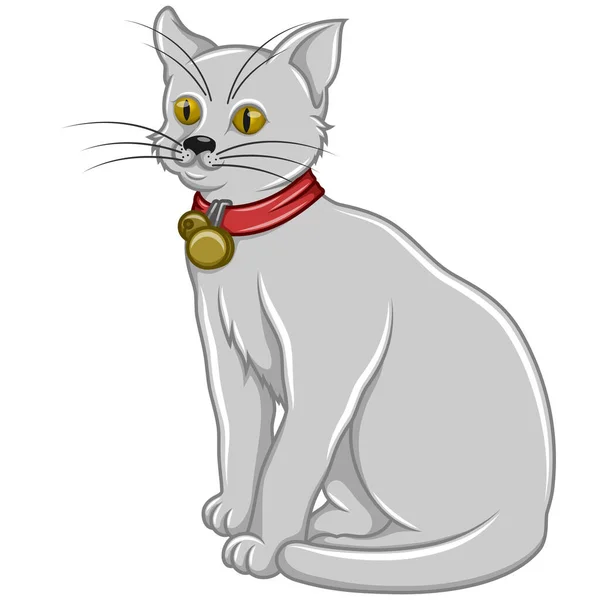 襟付き猫のベクトルデザイン 漫画スタイルの猫 — ストックベクタ