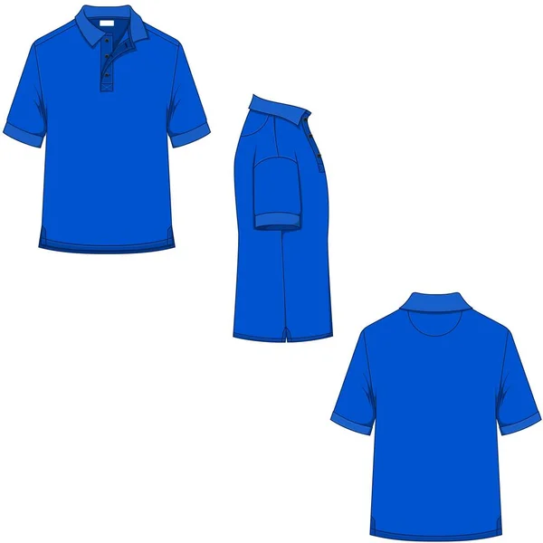 Mockup Vektor Design Kort Ärm Polo Shirt Herrkläder — Stock vektor