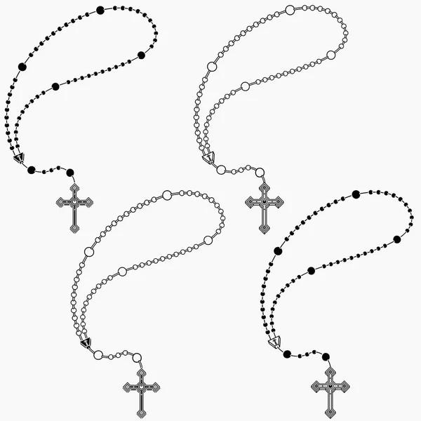 Векторний Дизайн Розарію Християнським Хрестом Символ Католицької Релігії — стоковий вектор