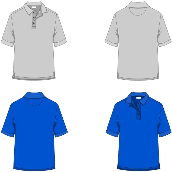 Mockup Vector Design Short Sleeve Polo Shirt Menswear — Stock Vector