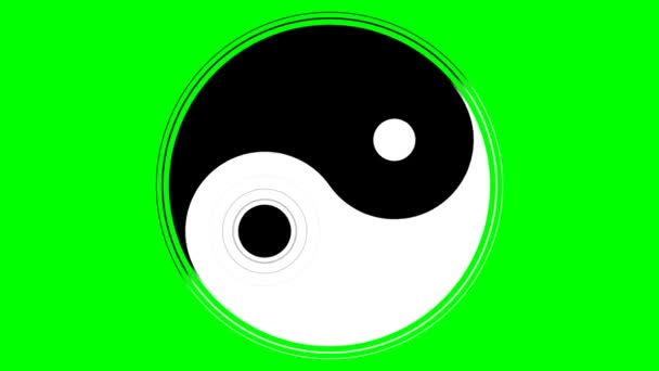 Mouvement Circulaire Symbole Yin Yang Avec Des Vagues Graphiques Mouvement — Video