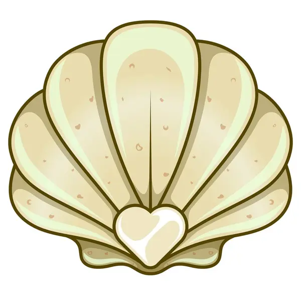 Deniz kabuğu kalbinin ortasında, fana marinası deniz tarağı