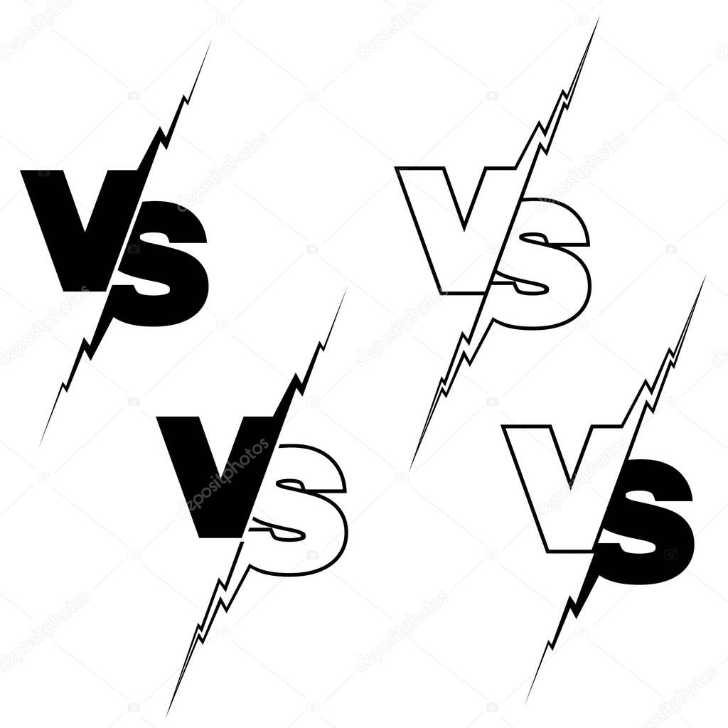 VS Typography with Thunder and Lightning, Fight, Competition, Battle, Match, Game, Sport Fighting Home Screen