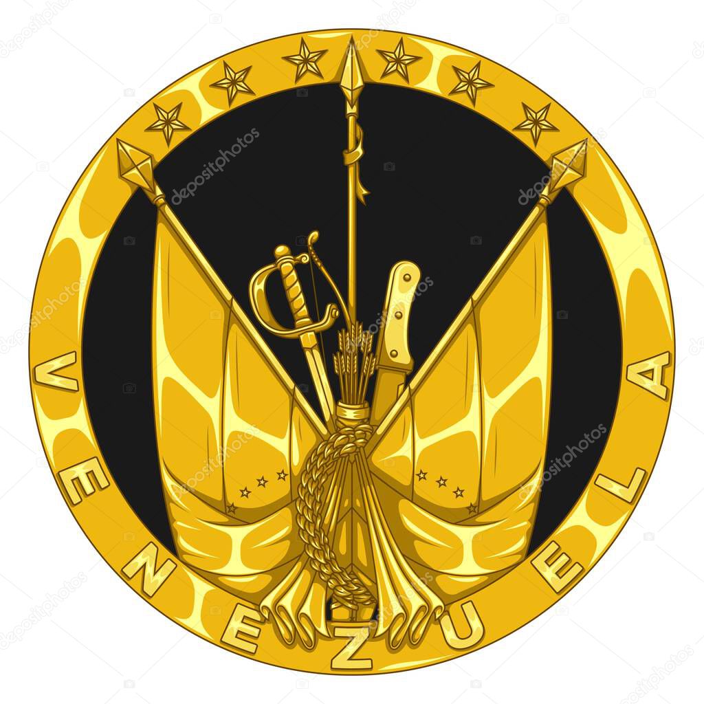 National symbol of Venezuelan, Logo with Flag of Venezuela and arms of independence