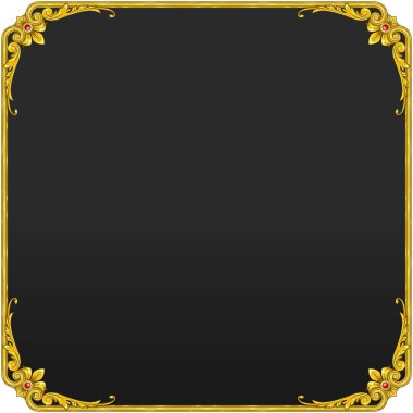 Viktorya Dönemi Dekorasyonlu Resim Çerçevesi, Çiçek, Bitki ve Elmas Dekorasyonu