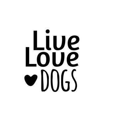Vector illustration with retriever silhouette and lettering words - Dog Lover. Trendy black and white print design. Vector quote isolated on white background