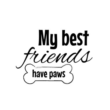 Vector illustration with retriever silhouette and lettering words - Dog Lover. Trendy black and white print design. Vector quote isolated on white background