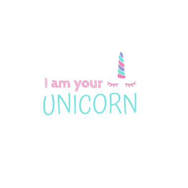 Unicorn hand written lettering inscription positive quote, calligraphy vector illustration. Text sign slogan design for quote poster, greeting card, print, cool badge. Happy birthday