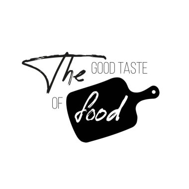 Vektör el yazısı. Tebrik kartları ve dekorasyon için elle çizilmiş eşsiz bir tipografi tasarımı ögesi. Yemeğin güzel tadı. Yemek ve yemek hakkında el yazısıyla yazılmış bir alıntı.