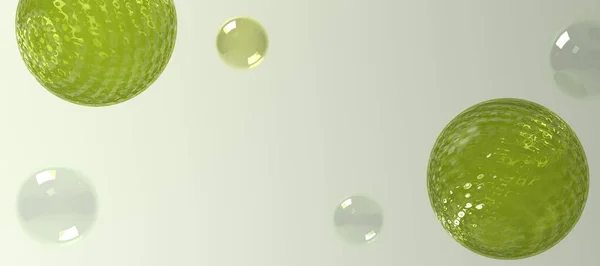 Grüner Hintergrund Des Geometrischen Kreises Und Der Kugel Mit Glassmorphismus — Stockfoto