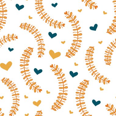 Geometrik yaprakların kusursuz desenlerinin vektör çizimi. Çiçekli organik arka plan. Düşen sonbahar yaprakları pürüzsüz desen