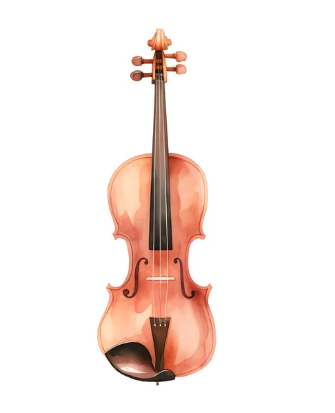 ヴァイオリンの水彩画ハンドペイント ベクター — ストックベクタ