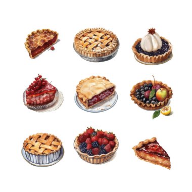 Beyaz arka planda izole edilmiş balkabağı baharatlı mevsimlik ürün, yiyecek ve içecek koleksiyonu. Bir demet sonbahar tatlı tatlı tatlısı veya hamur işi. Vektör illüstrasyonu.