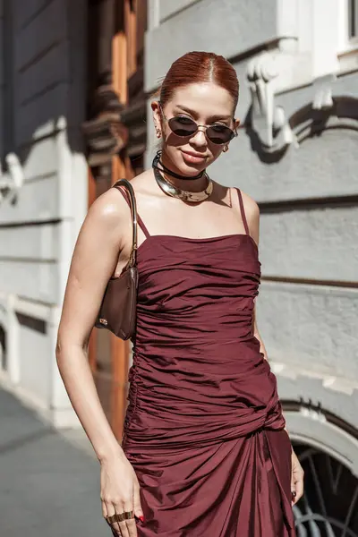 Gæst Udenfor Karoline Vitto Show Støttet Dolce Gabbana Milan Fashion - Stock-foto