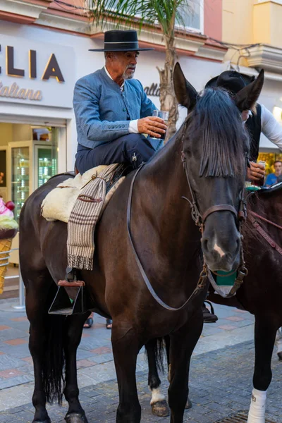 Fuengirolla Španělsko Září 2022 Španělský Tradiční Jezdec Caballero Ulici Španělské — Stock fotografie