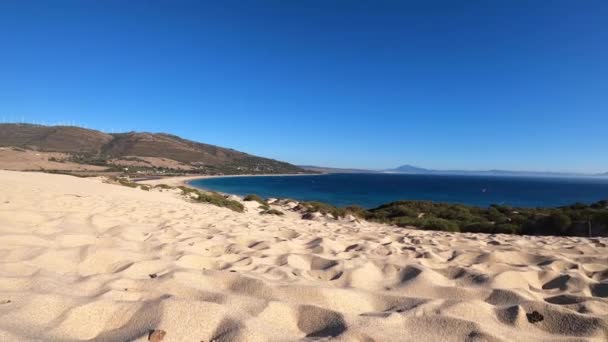 Krajobraz Plaży Valdevaqueros Cieśnina Gibraltarska Hiszpania — Wideo stockowe