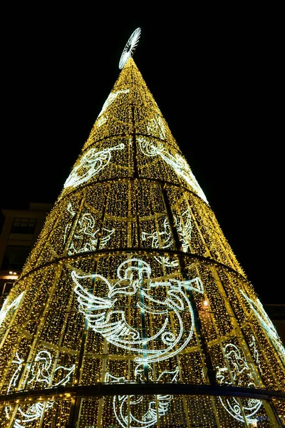 Malaga Spanje December 2022 Kerstboom Grondwettelijk Plein Malaga Spanje December — Stockfoto