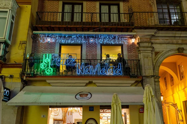 Malaga Espagne Décembre 2022 Décorations Noël Sur Rue Marqus Larios — Photo