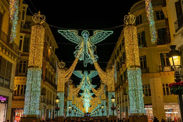 Malaga Spanje December 2022 Kerstversiering Kerstboom Het Constitutionele Plein Malaga — Stockfoto