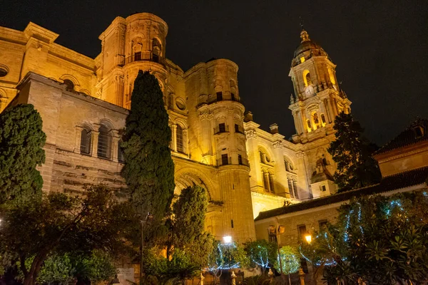 Malaga Spagna Dicembre 2022 Cattedrale Mlaga Malaga Spagna Dicembre 2022 — Foto Stock