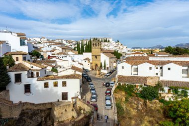 RONDA, SPAIN - OCTOBER 23, 2022: Gate of Carlos V (Puerta de Carlos V) in Ronda, Spain on October 23, 2022