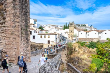 RONDA, SPAIN - OCTOBER 23, 2022: Gate of Carlos V (Puerta de Carlos V) in Ronda, Spain on October 23, 2022