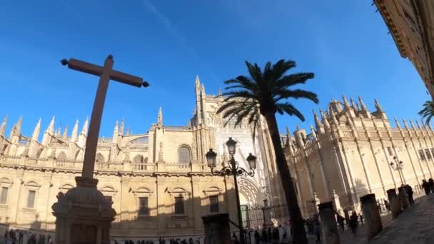 Севила Испания Декабря 2022 Года Собор Святой Марии Пресвятой Севильский — стоковое видео