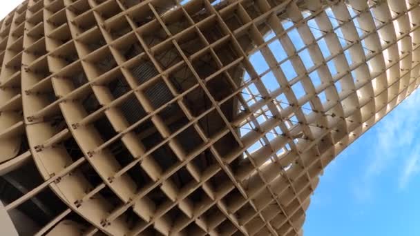 Sevilla Spain December 2022 Metropol Parasol Setas Sevilla Structure Shape — Stockvideo